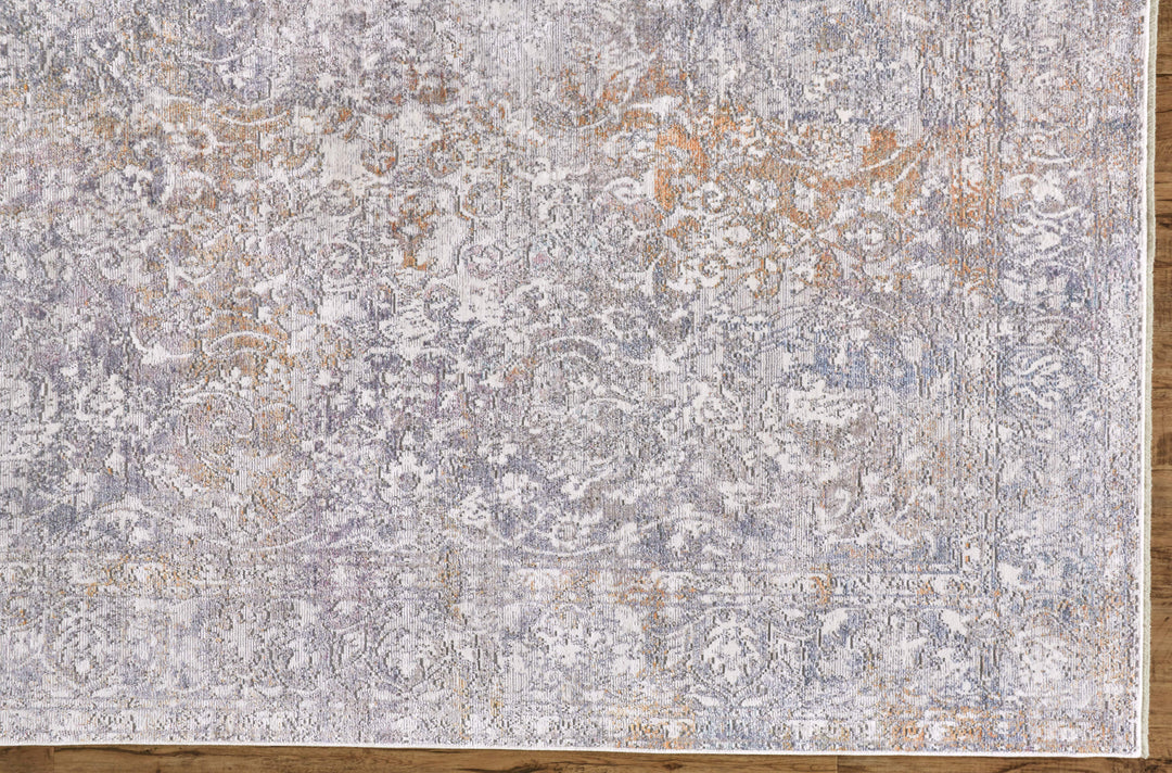Feizy Cecily Luxury Distressed Ornamental Rug - Lavendar & Gray & Gold 10' x 14' 8573573FSNS000H00