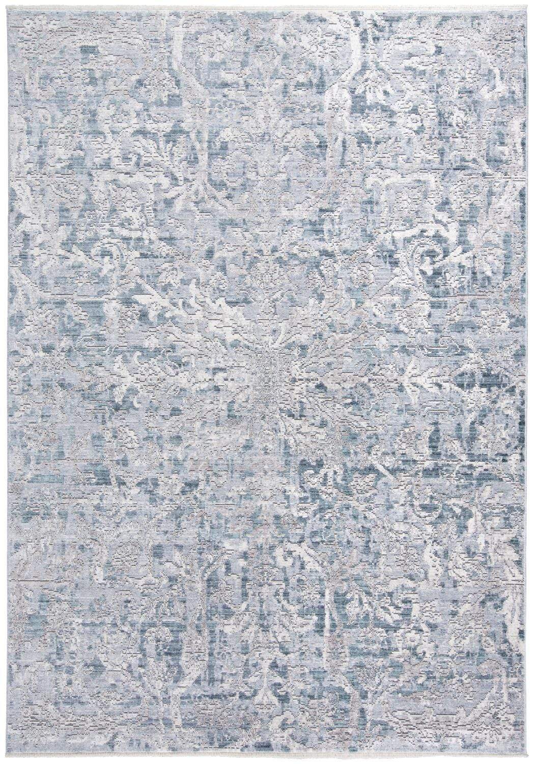 Feizy Feizy Cecily Luxury Distressed Ornamental Rug - Gray & Teal Blue - Available in 7 Sizes 3' x 5' 8573574FATL000B00