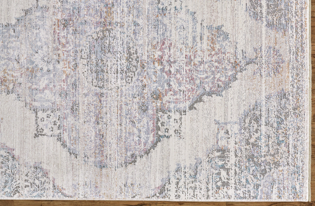 Feizy Cecily Luxury Distressed Medallion Rug - Ivory & Light Blue 10' x 14' 8573581FCRMMLTH00