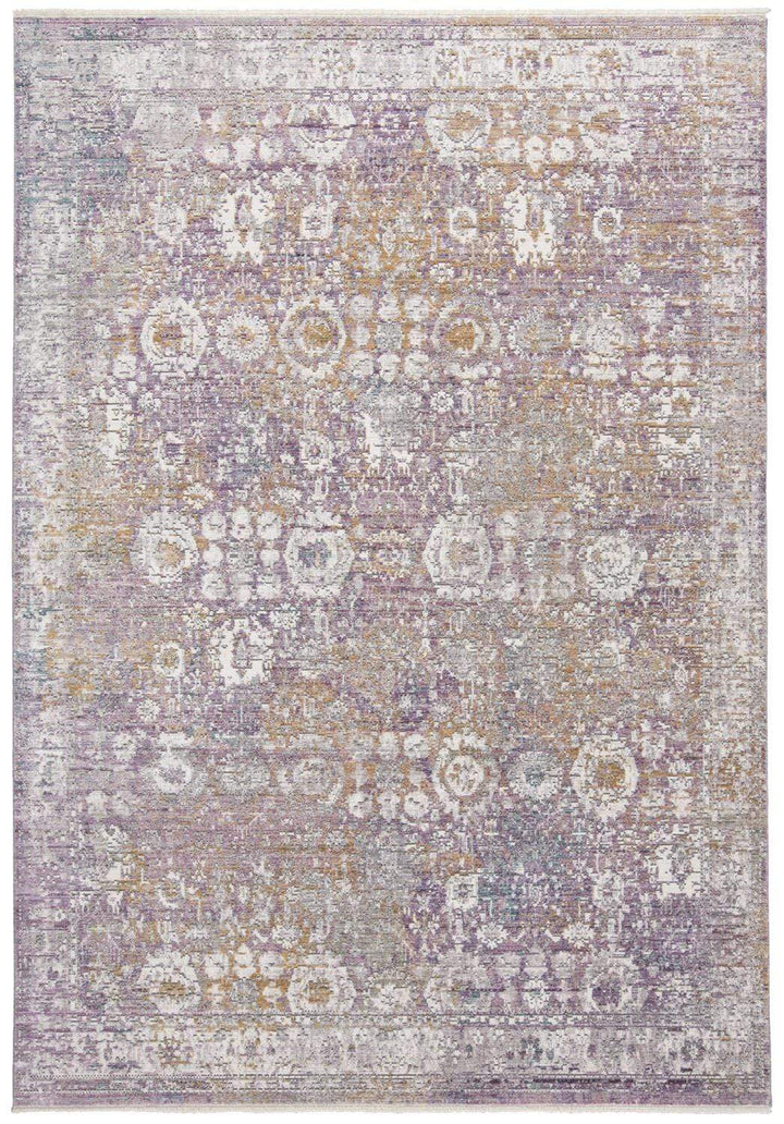 Feizy Feizy Cecily Luxury Distressed Ornamental Rug - Dusty Lavendar & Gold - Available in 7 Sizes 3' x 5' 8573587FSOR000B00