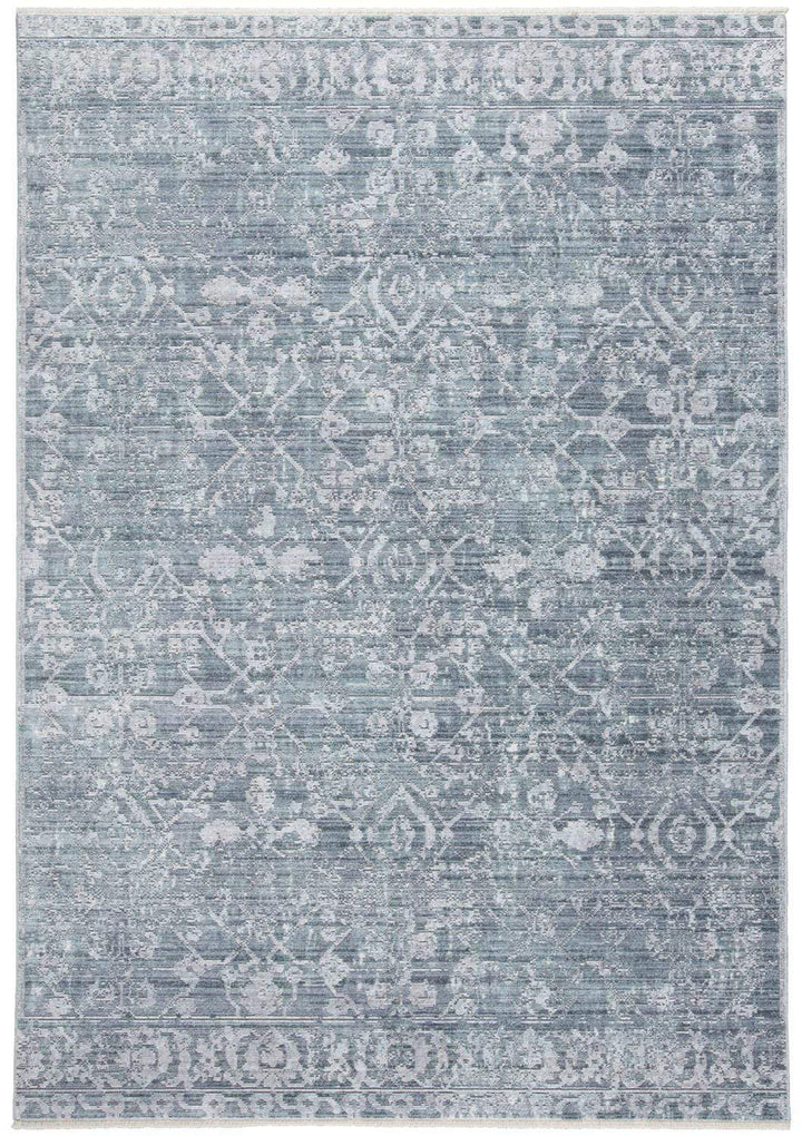 Feizy Feizy Cecily Luxury Distressed Ornamental Rug - Teal Blue & Gray Mist - Available in 7 Sizes 3' x 5' 8573595FBLUTQSB00