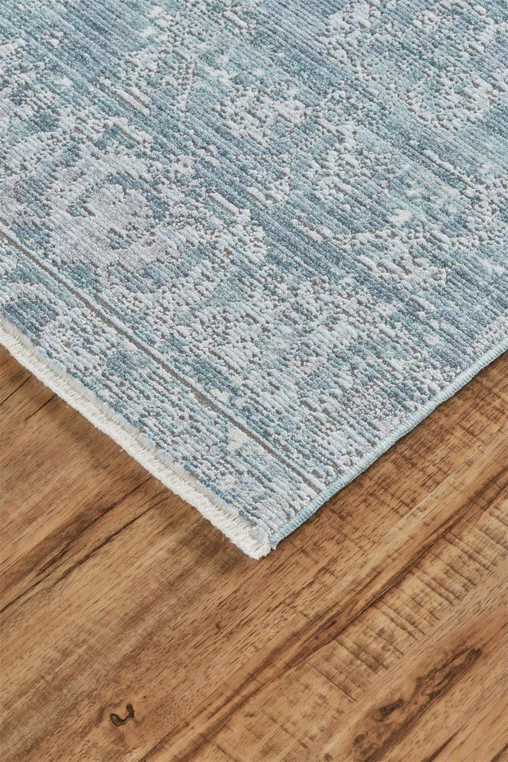 Feizy Feizy Cecily Luxury Distressed Ornamental Rug - Teal Blue & Gray Mist - Available in 7 Sizes