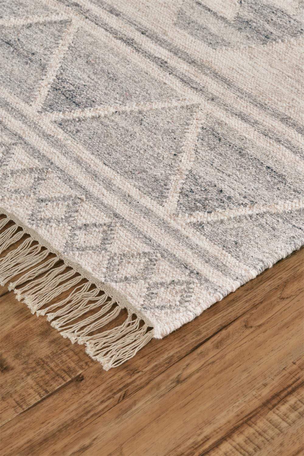 Feizy Feizy Savona Bohemian Geometric Flatweave Rug - Vapor Gray & Ivory - Available in 5 Sizes