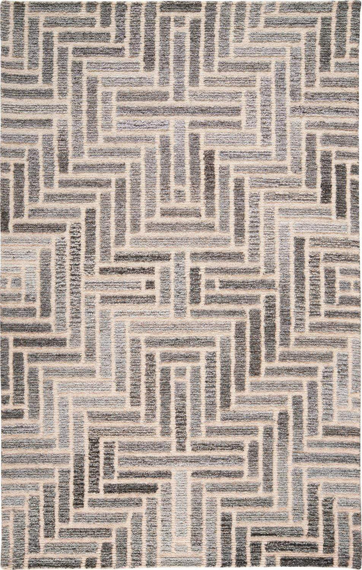 Feizy Feizy Asher Lustrous Tufted Wool Rug - Warm Gray & Ivory Cream - Available in 9 Sizes 3'-6" x 5'-6" 8638768FTPENATC50