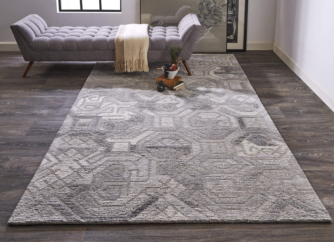 Feizy Feizy Asher Lustrous Tufted Wool Rug - Light & Dark Gray - Available in 9 Sizes