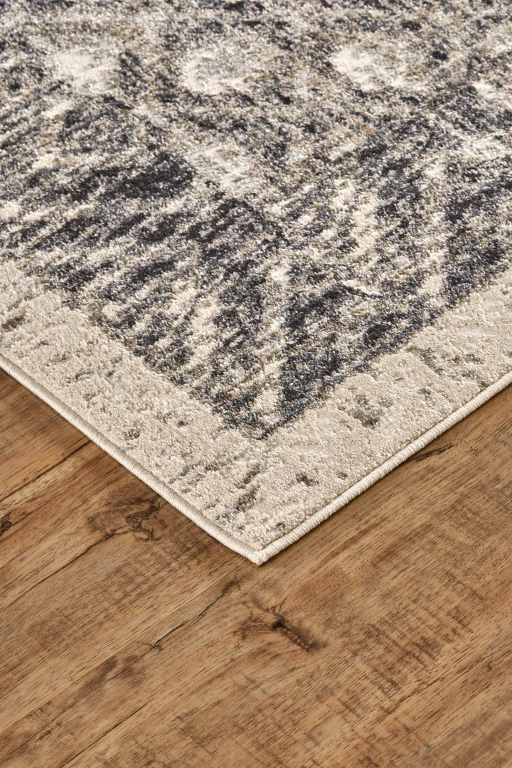 Feizy Feizy Kano Distressed Ornamental Diamonds Rug - Gray & Ivory - Available in 8 Sizes