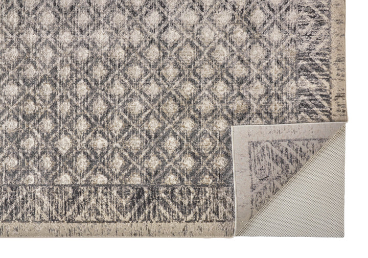 Feizy Feizy Kano Distressed Ornamental Diamonds Rug - Gray & Ivory - Available in 8 Sizes