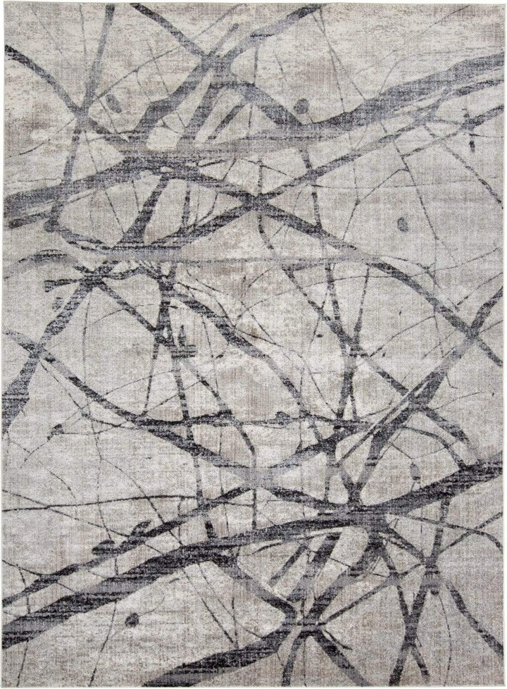 Feizy Feizy Kano Modern Abstract Rug - Warm Gray & Charcoal - Available in 8 Sizes 2'-2" x 3' 8643877FCHLGRYA08