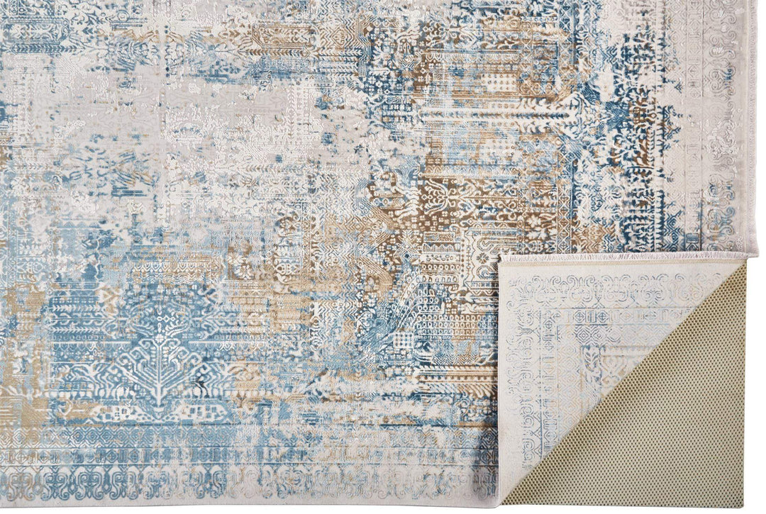 Feizy Feizy Cadiz Lustrous Gradient Distressed Rug - Blue & Gray - Available in 8 Sizes