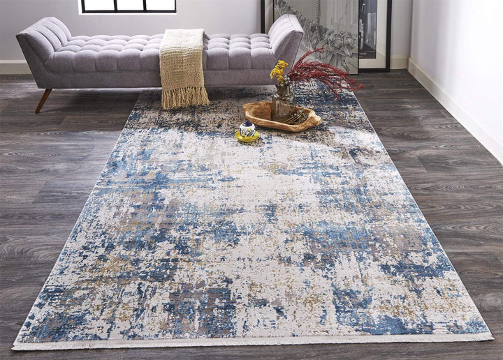 Feizy Feizy Cadiz Lustrous Gradient Rug - Light Blue & Ivory - Available in 8 Sizes
