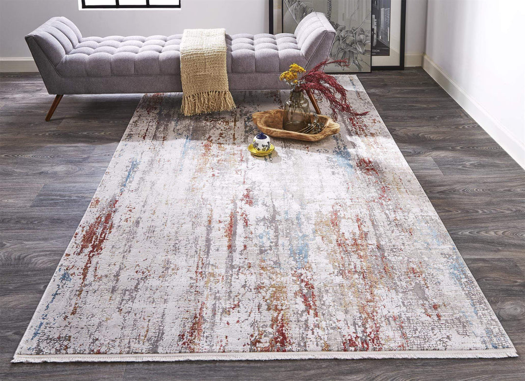 Feizy Feizy Cadiz Lustrous Gradient Vertical Rug - Gray & Blue - Available in 8 Sizes