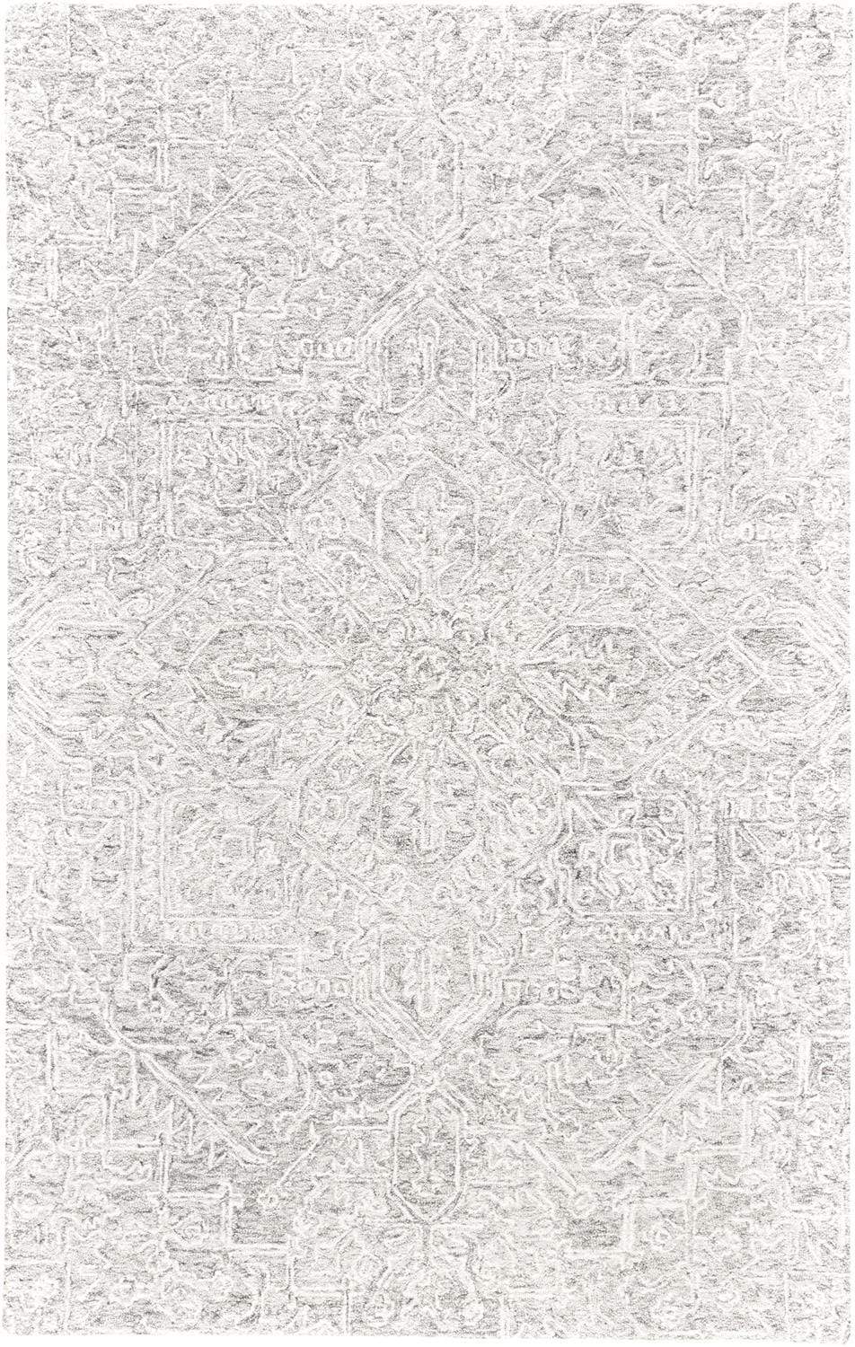 Feizy Feizy Rhett Geometric Floral Medallion Rug - Light Gray & Ivory - Available in 3 Sizes 5' x 8' 868I8075LGYIVYE10