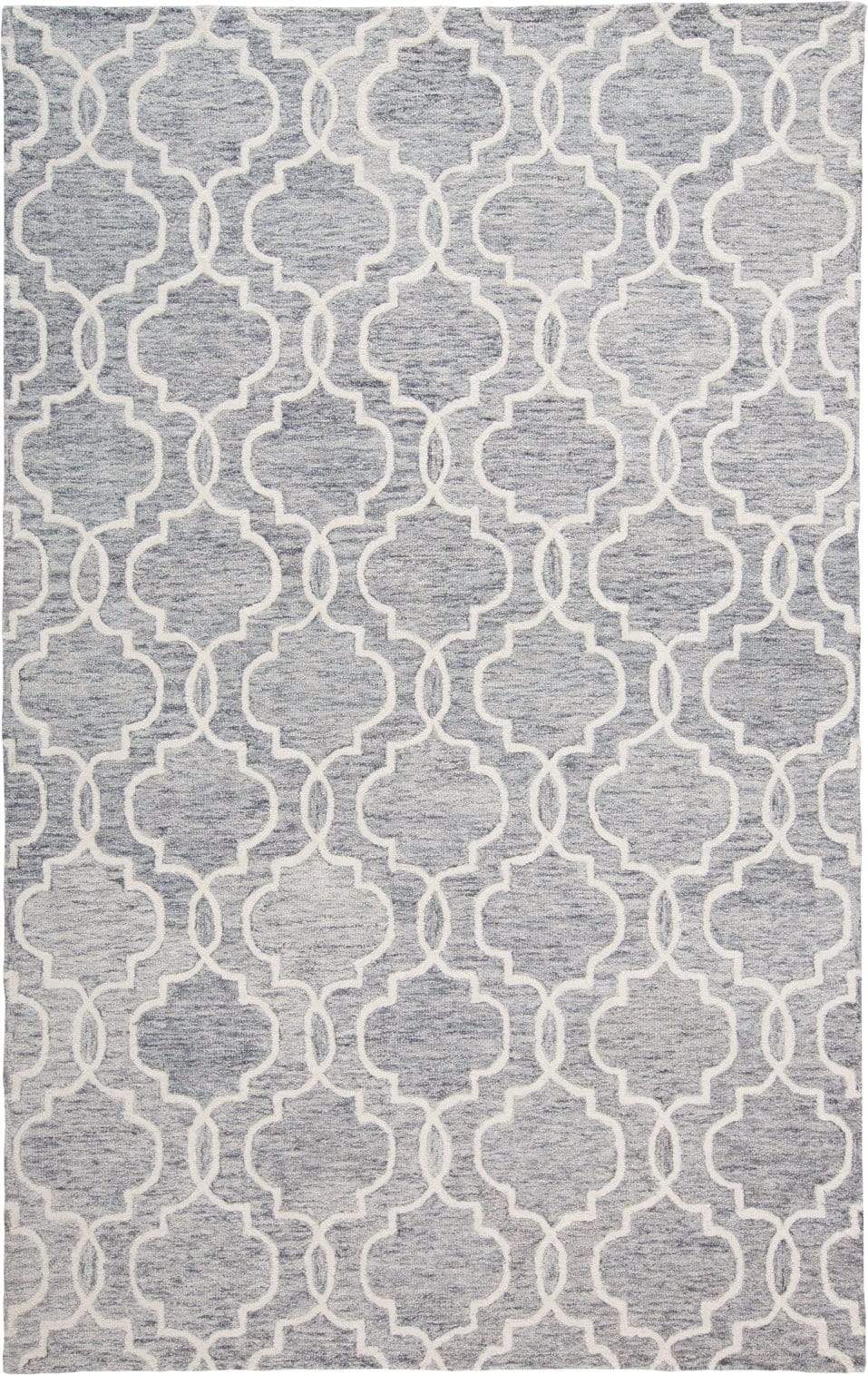 Feizy Feizy Belfort Modern Minimalist Trellis Pattern Rug - Gray & Ivory - Available in 4 Sizes 5' x 8' 8698775FGRYIVYE10