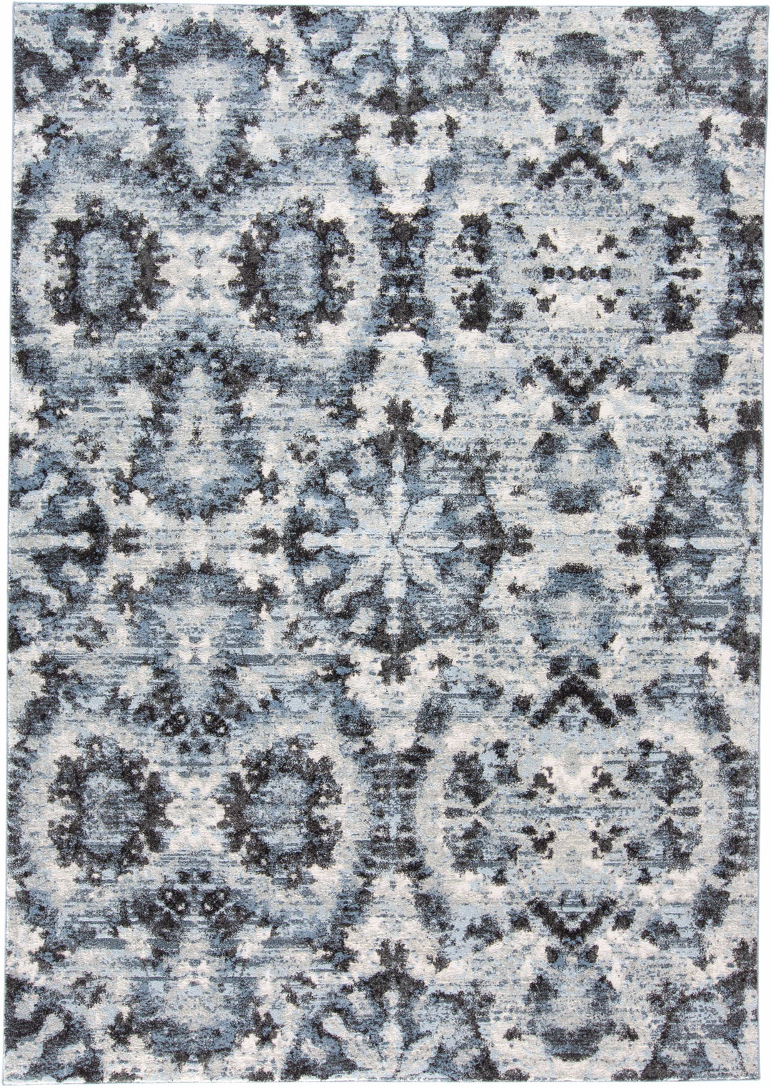 Feizy Ainsley Modern Abstract Blotch Rug - Glacier Blue & Charcoal - Available in 7 Sizes