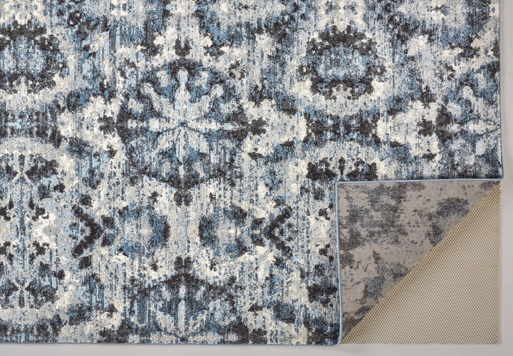 Feizy Ainsley Modern Abstract Blotch Rug - Glacier Blue & Charcoal - Available in 7 Sizes