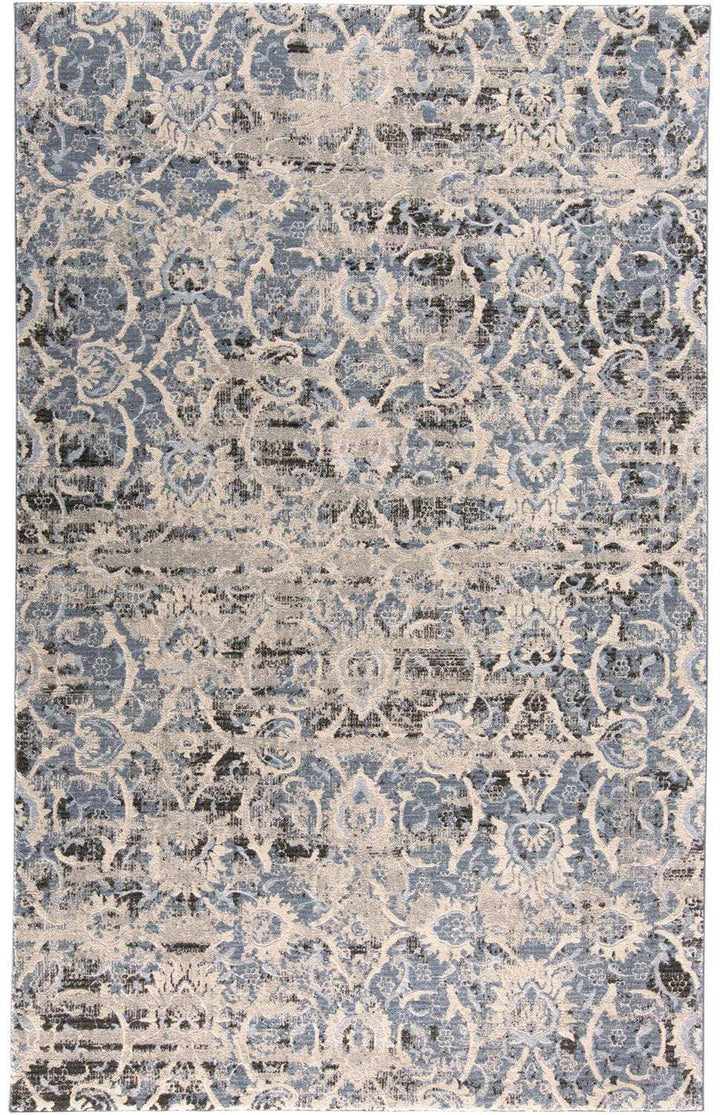 Feizy Feizy Ainsley Modern Distressed Floral Rug - Glacier Blue - Available in 7 Sizes 4'-3" x 6'-3" 8713901FBLUIVYC16