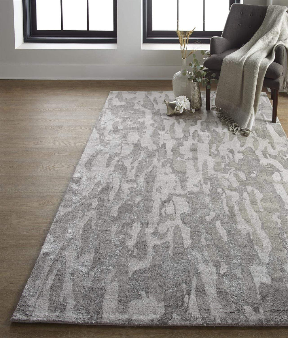 Feizy Feizy Dryden Contemporary Abstract Rug - Silvery Gray - Available in 5 Sizes