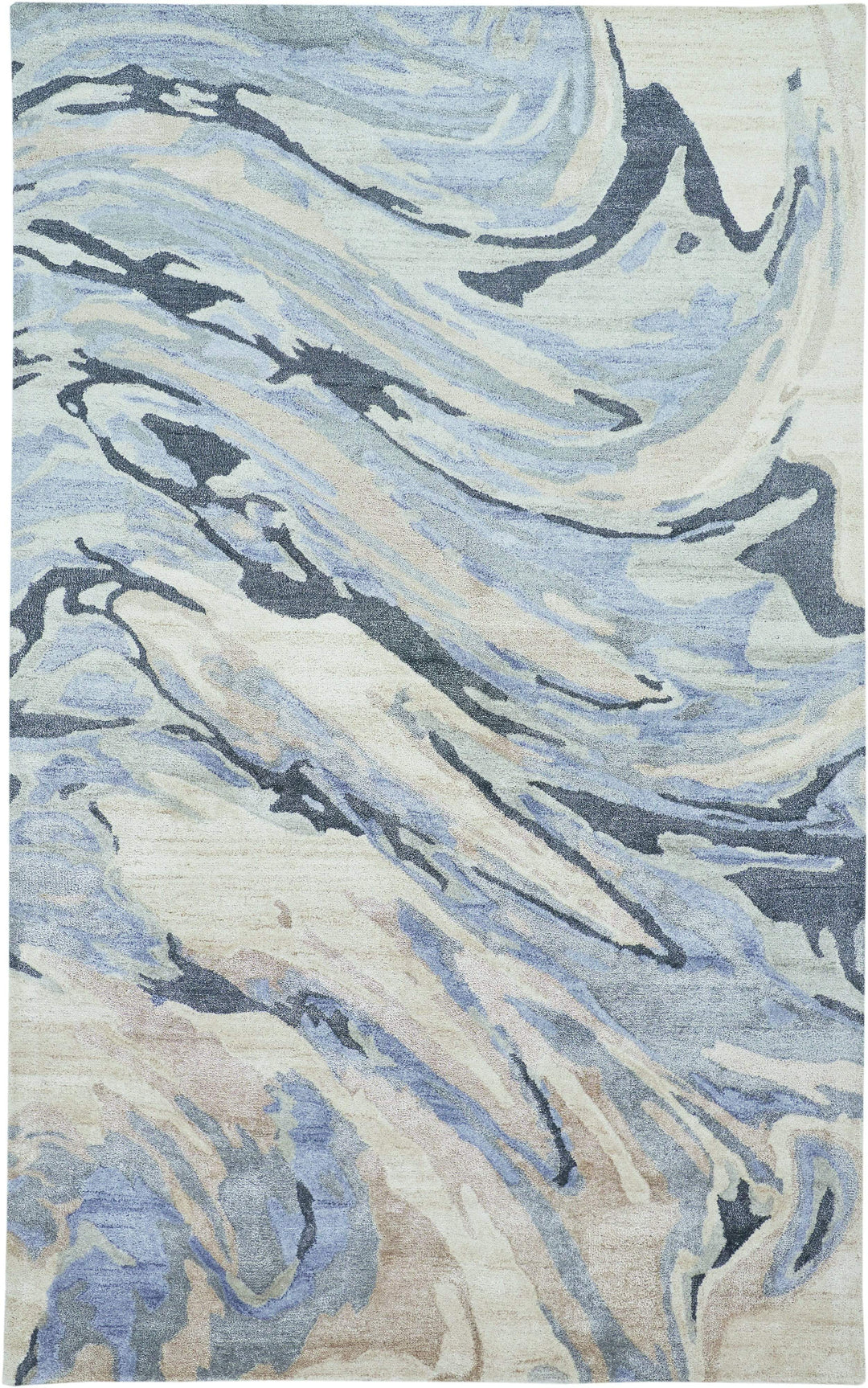 Feizy Feizy Dryden Contemporary Abstract Rug - Dusty Blue & Light Taupe - Available in 5 Sizes 3'-6" x 5'-6" 8738790FBLUGRYC50