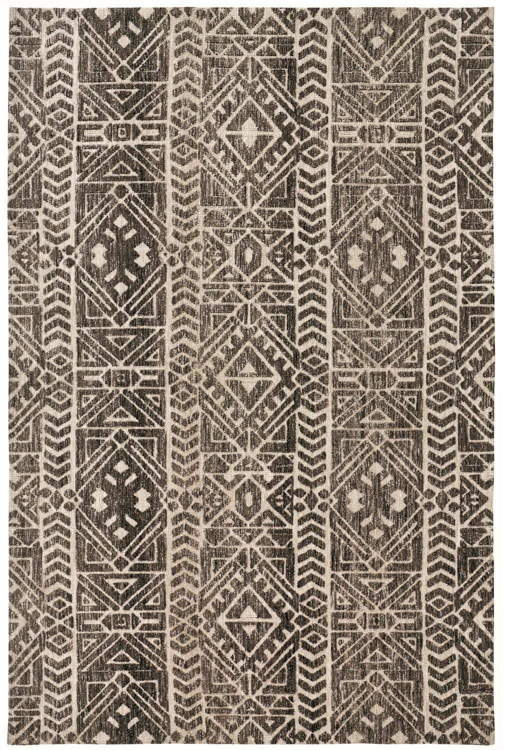 Feizy Feizy Colton Modern Mid-century Tribal Rug - Brown & Charcoal Gray - Available in 5 Sizes 3'-6" x 5'-6" 8748627FCHL000C50