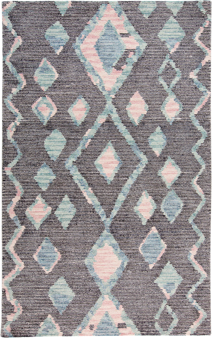 Feizy Brinker Modern Pastel Tufted Rug - Charcoal Gray & Turquoise - Available in 5 Sizes