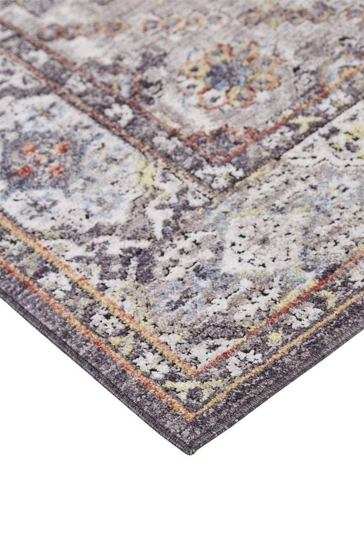 Feizy Feizy Armant Distressed Medallion Rug - Light Gray & Plum - Available in 7 Sizes