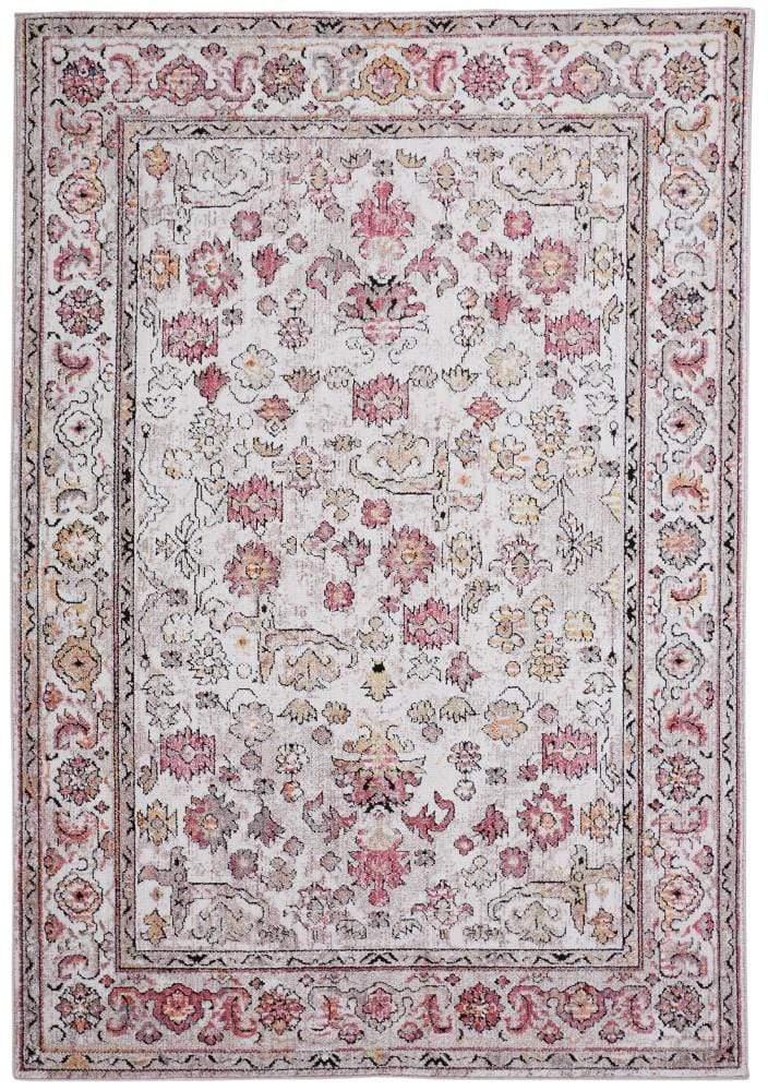 Feizy Feizy Armant Distressed Ornamental Rug - Gray & Pink - Available in 7 Sizes 4' x 5'-9" 8803945FPNKIVYC01