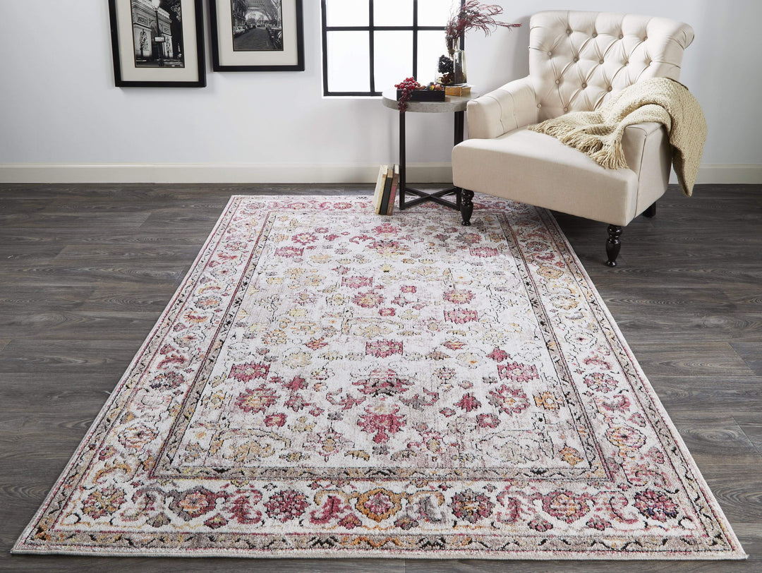 Feizy Feizy Armant Distressed Ornamental Rug - Gray & Pink - Available in 7 Sizes