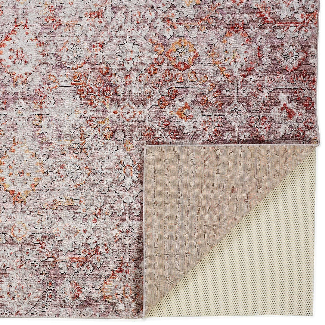 Feizy Armant Bohemian Distressed Ornamental Rug - Pink & Gray - Available in 7 Sizes