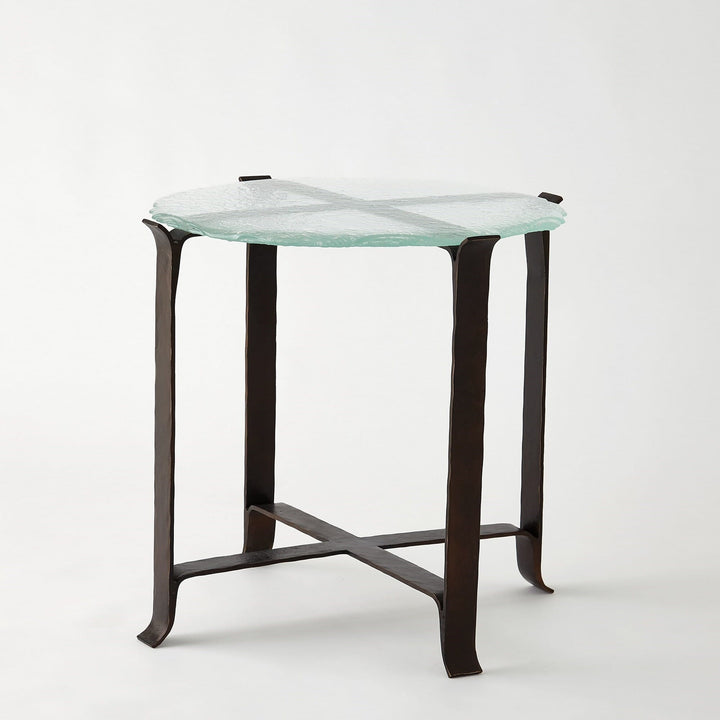 Global Views Melting Glass Side Table - Bronze