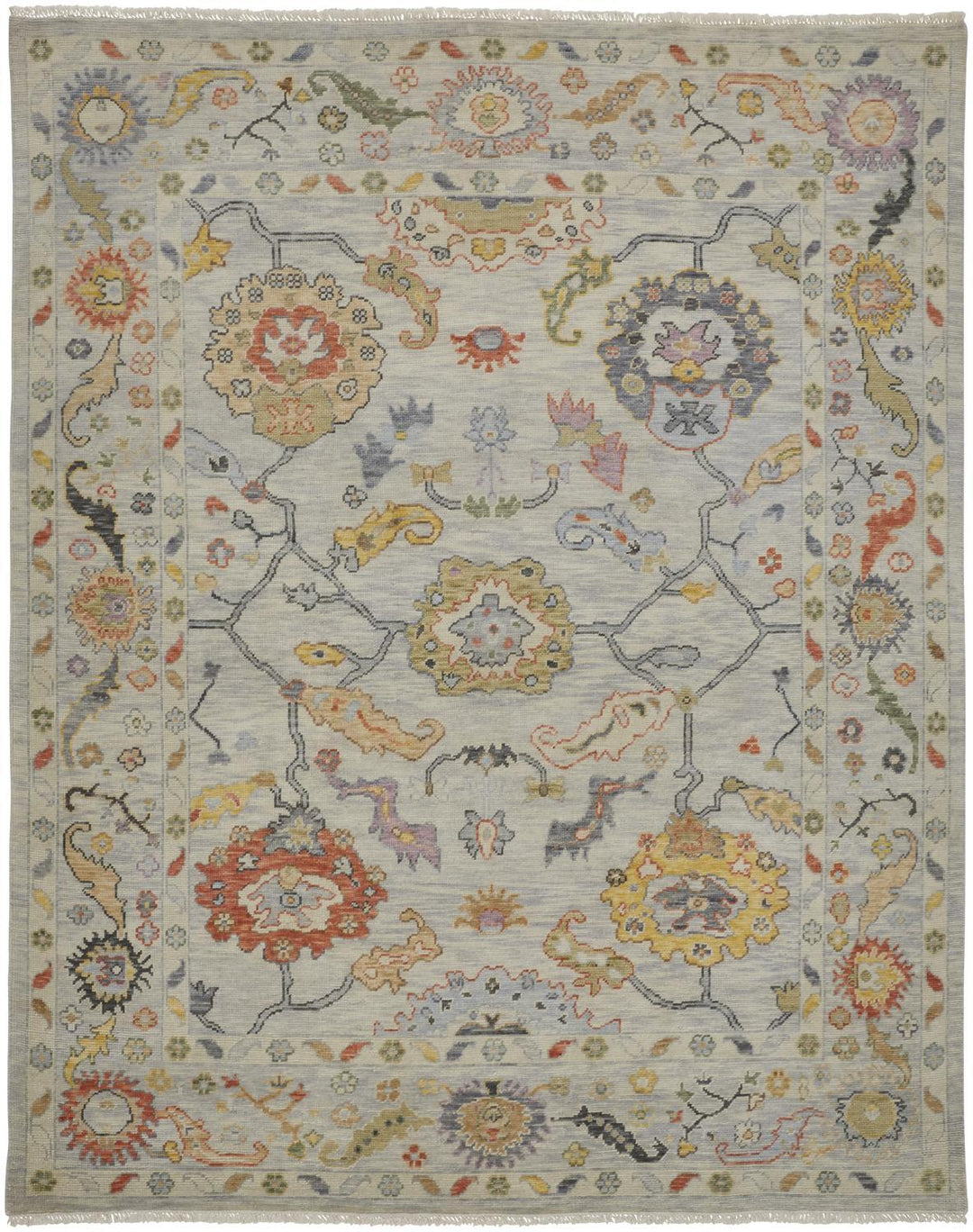 Feizy Karina Luxe Hand Knot Botanical Rug - Multi-Colored - Available in 7 Sizes