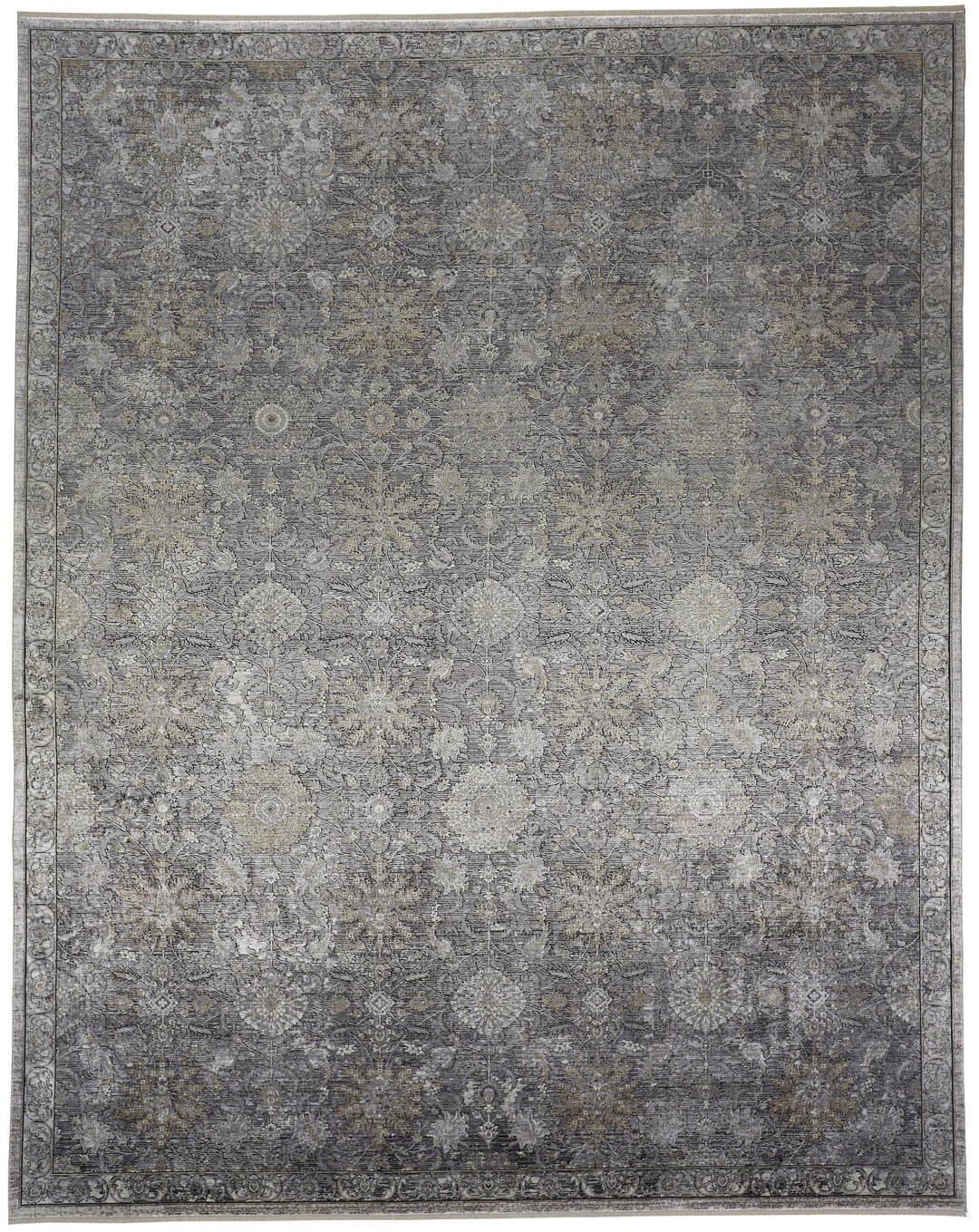 Feizy Feizy Sarrant Vintage Space-Dyed Rug - Pewter & Stone Gray - Available in 10 Sizes 4' x 5'-3" 9193965FSND000C06