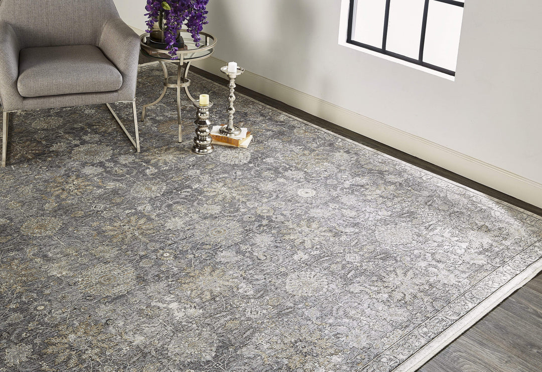 Feizy Feizy Sarrant Vintage Space-Dyed Rug - Pewter & Stone Gray - Available in 10 Sizes