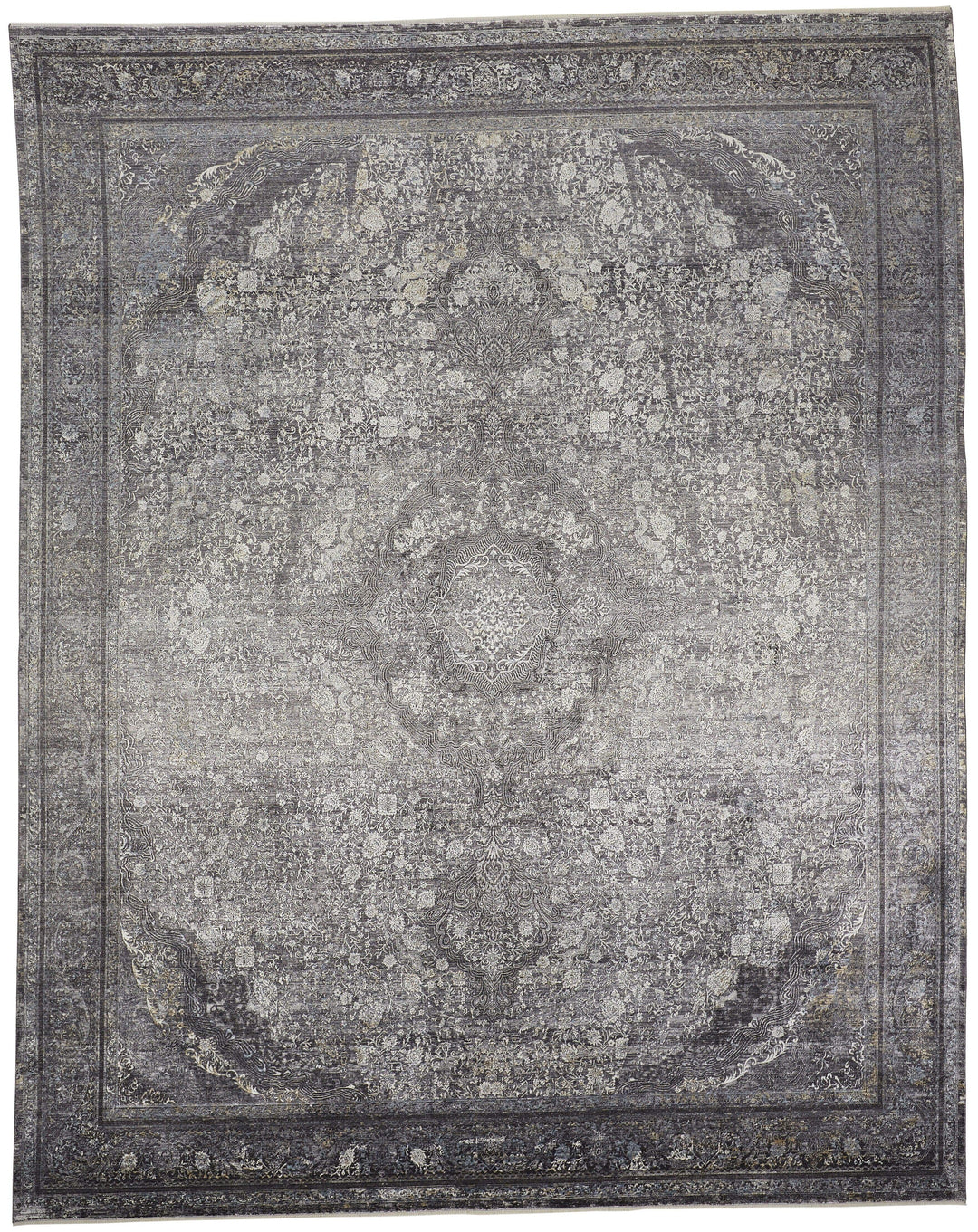 Feizy Feizy Sarrant Vintage Space-Dyed Rug - Charcoal Gray - Available in 10 Sizes 4' x 5'-3" 9193967FCHL000C06