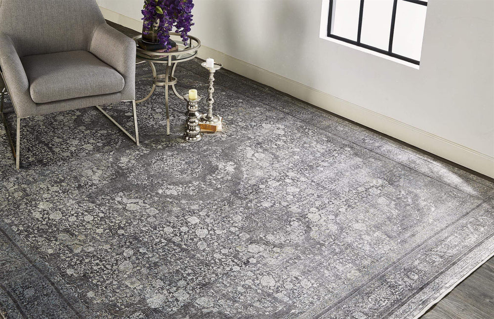 Feizy Feizy Sarrant Vintage Space-Dyed Rug - Charcoal Gray - Available in 10 Sizes