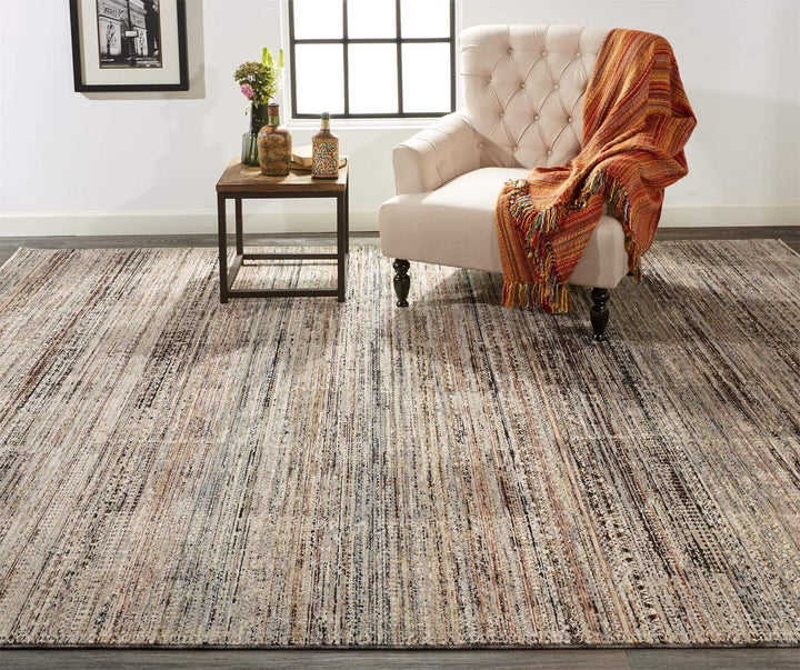 Feizy Feizy Caprio Space Dyed Ornamental Rug - Ivory Sand & Rust - Available in 9 Sizes