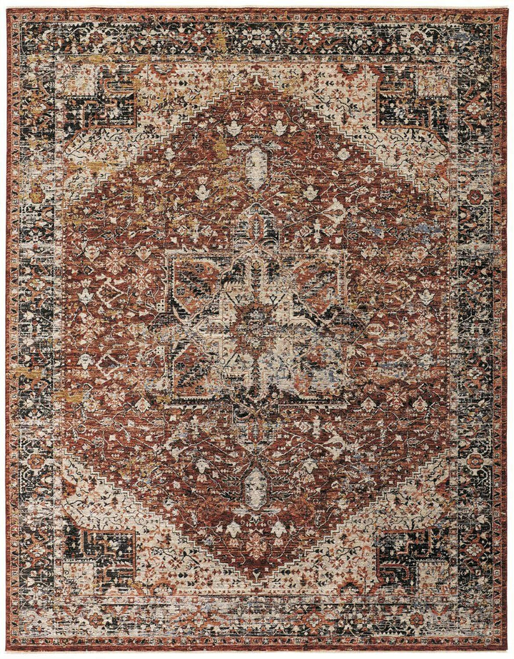 Feizy Feizy Caprio Space Dyed Medallion Rug - Rust & Black - Available in 9 Sizes 2' x 3'-4" 9203960FRST000A25