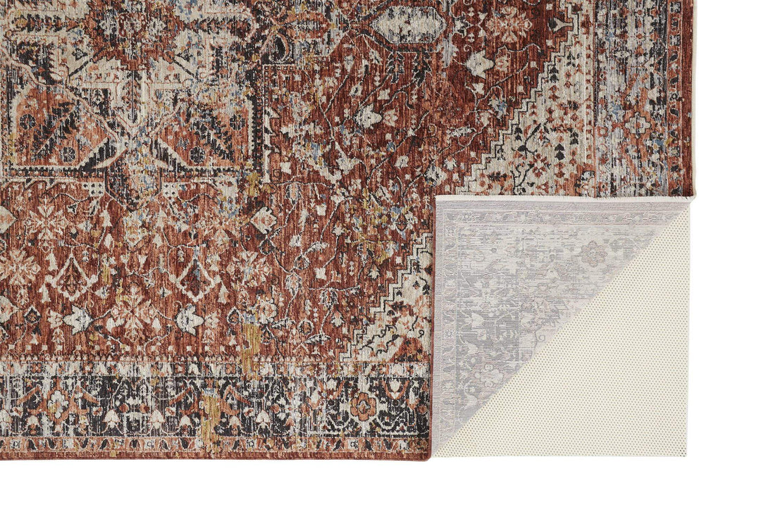 Feizy Feizy Caprio Space Dyed Medallion Rug - Rust & Black - Available in 9 Sizes