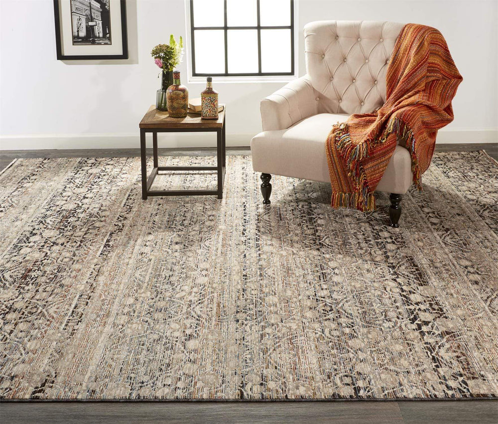 Feizy Feizy Caprio Space Dyed Ornamental Rug - Light Gray & Ink Blue - Available in 4 Sizes