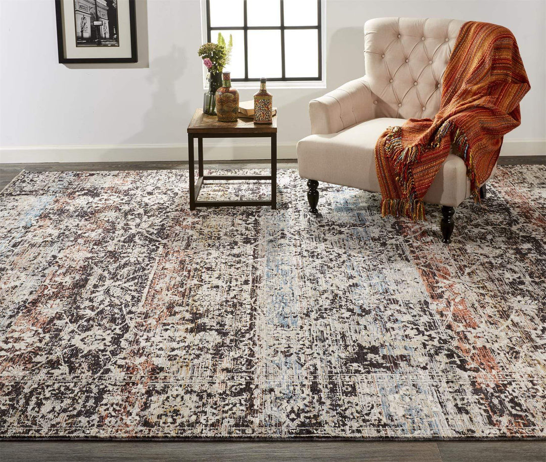 Feizy Feizy Caprio Space Dyed Ornamental Rug - Ink Blue & Rust - Available in 9 Sizes