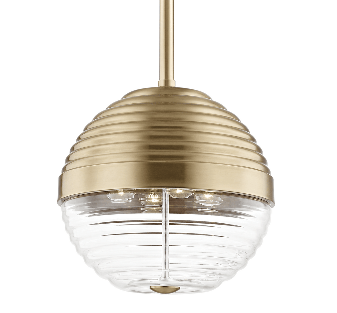 Hudson Valley Lighting Hudson Valley Lighting Easton 4-Bulb Pendant - Aged Brass & Clear 1214-AGB