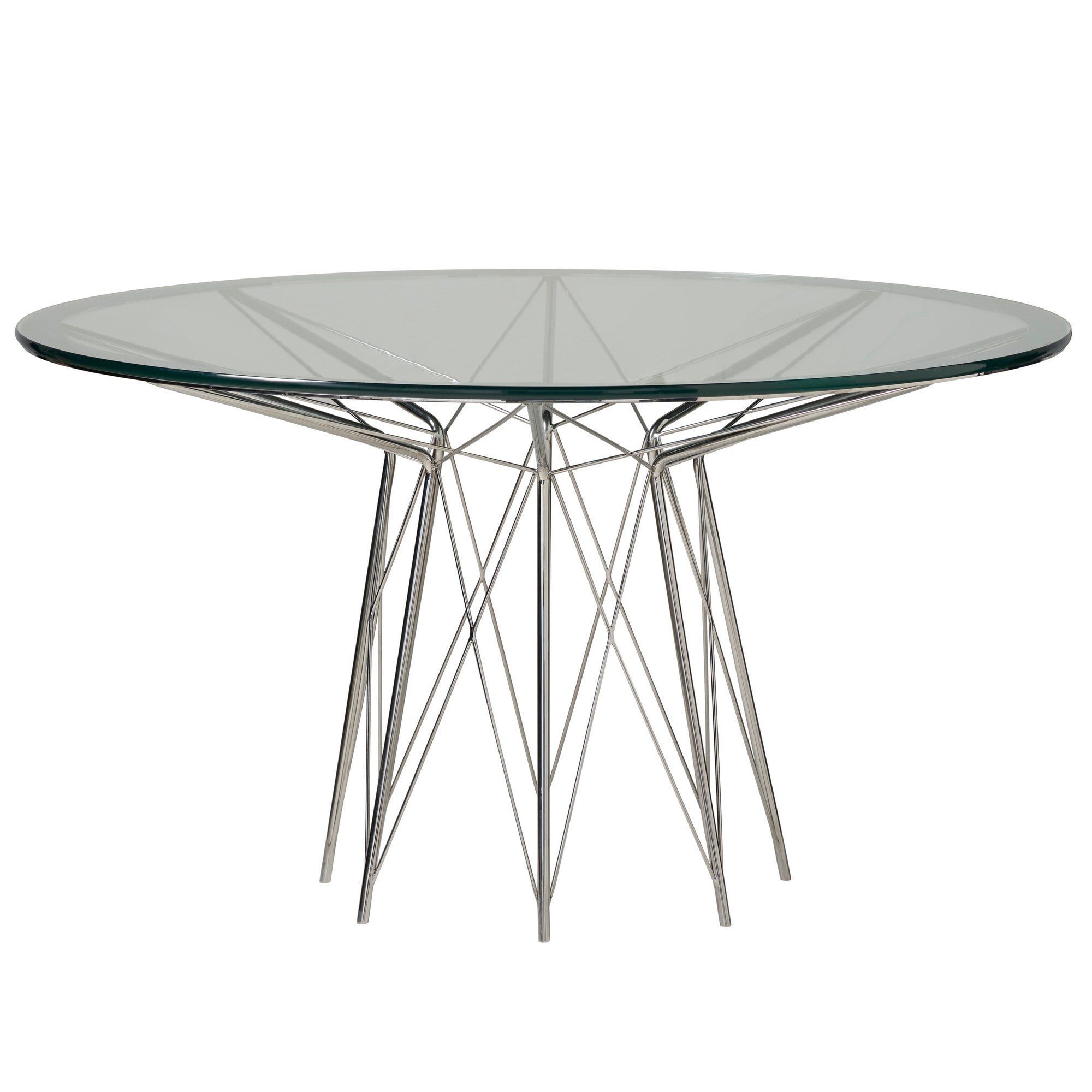 Delaney Round Dining Table - Stainless Steel
