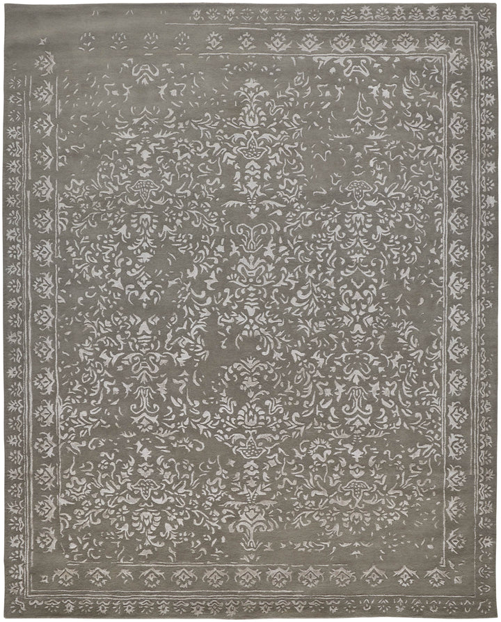 Feizy Feizy Bella High & Low Floral Wool Rug - Warm Silver Gray - Available in 6 Sizes 5' x 8' 9698014FGRYSLVE10