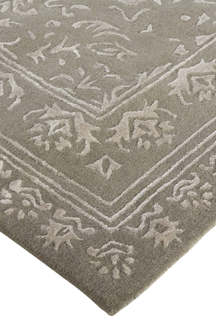 Feizy Feizy Bella High & Low Floral Wool Rug - Warm Silver Gray - Available in 6 Sizes