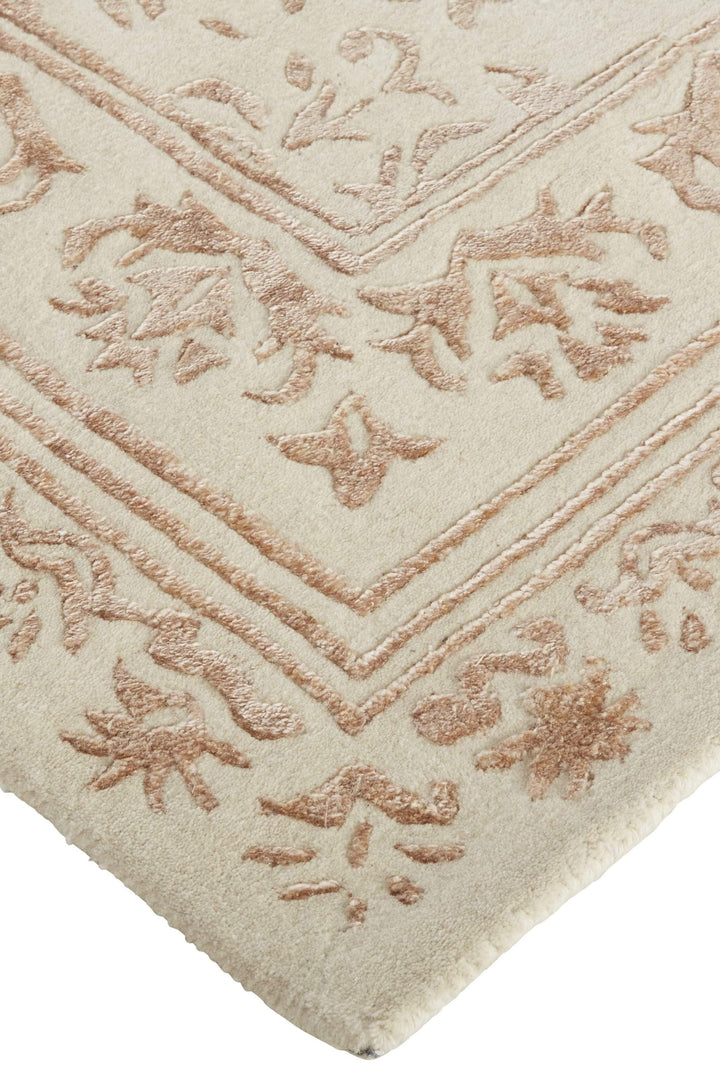 Feizy Feizy Bella High & Low Floral Wool Rug - Sand Beige & Blush PInk - Available in 6 Sizes