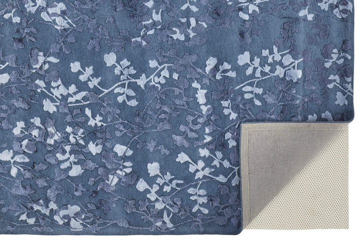 Feizy Feizy Bella High & Low Floral Wool Rug - Vallarta Blue & Ice Blue - Available in 6 Sizes