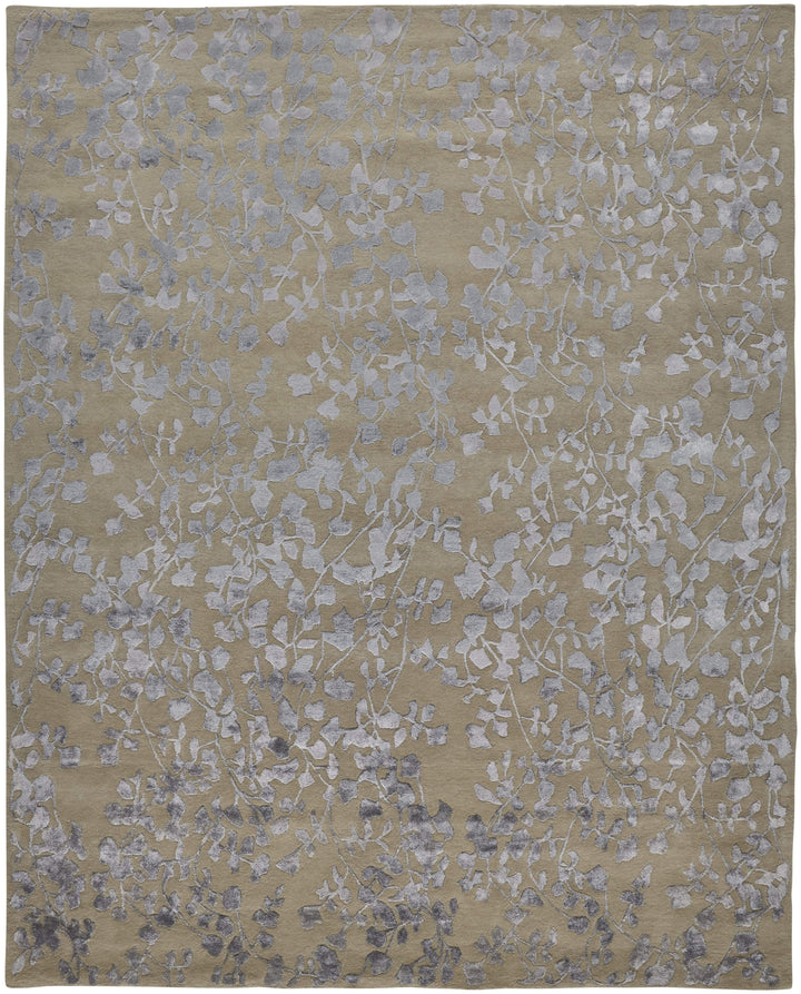 Feizy Feizy Bella High & Low Floral Wool Rug - Latte & SIlver Gray - Available in 6 Sizes 5' x 8' 9698832FSLV000E10