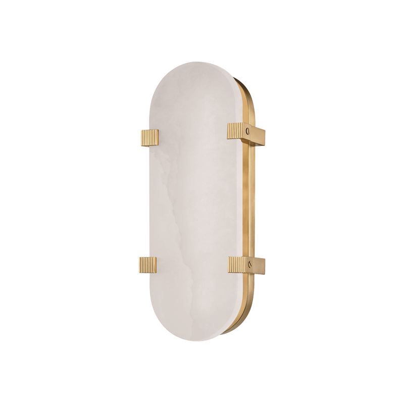 Hudson Valley Lighting Hudson Valley Lighting Skylar Sconce - Aged Brass & White 1114-AGB