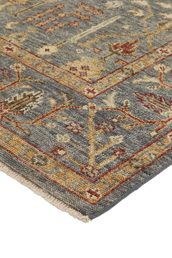 Feizy Feizy Carrington Traditional Oushak Flora & Fauna Rug - Blue & Rust - Available in 8 Sizes