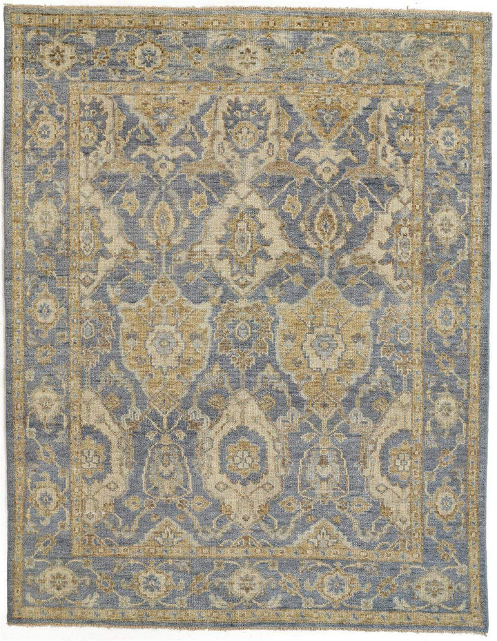 Feizy Feizy Carrington Traditional Oushak Geometric Floral Rug - Warm Blue & Gold - Available in 8 Sizes 3'-6" x 5'-6" 9826502FLBLBGEC50
