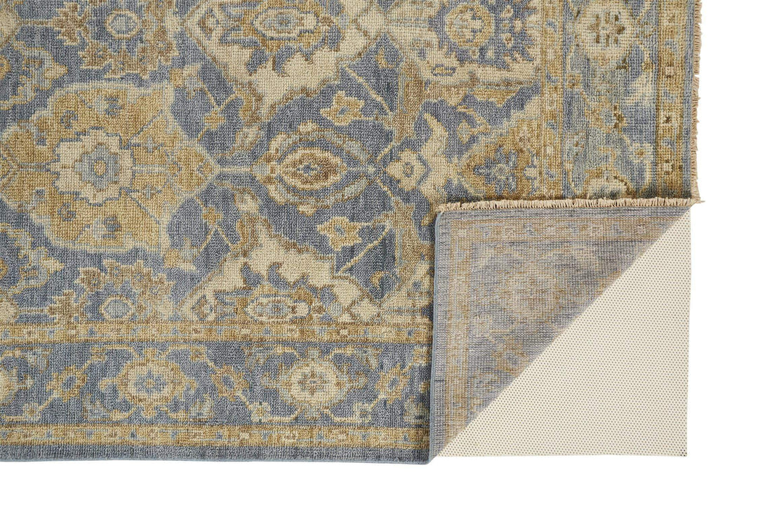 Feizy Feizy Carrington Traditional Oushak Geometric Floral Rug - Warm Blue & Gold - Available in 8 Sizes